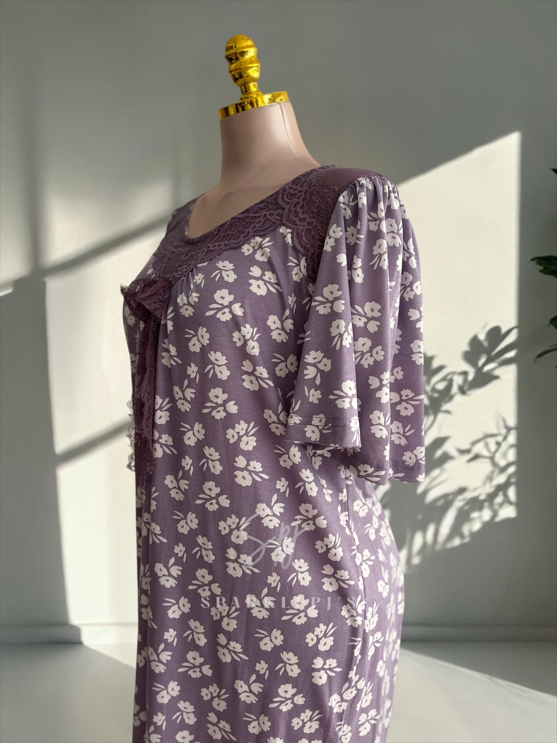 Lavender Bloom Maxi Nightdress