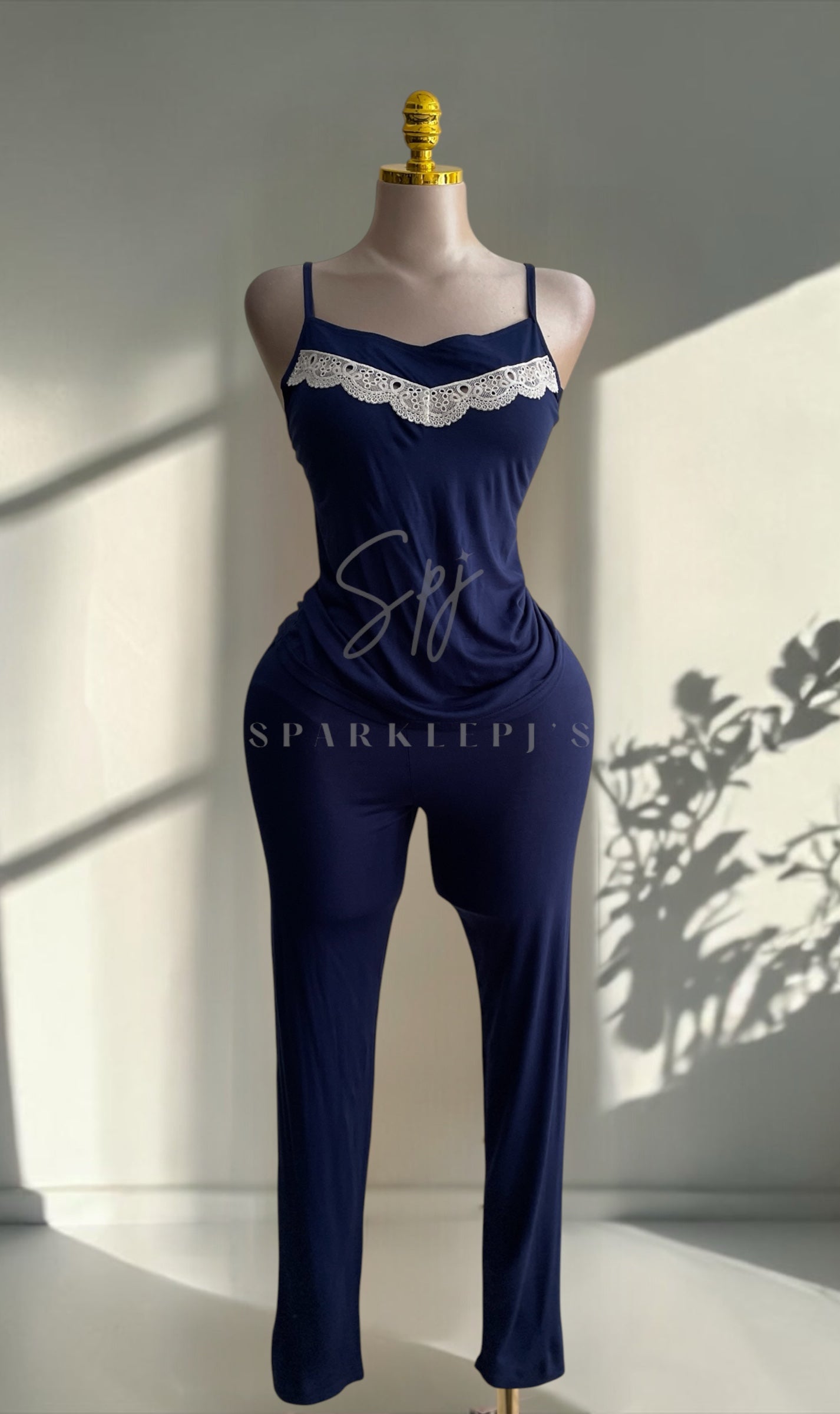 Elegant Lace 3-Piece Pajama Set
