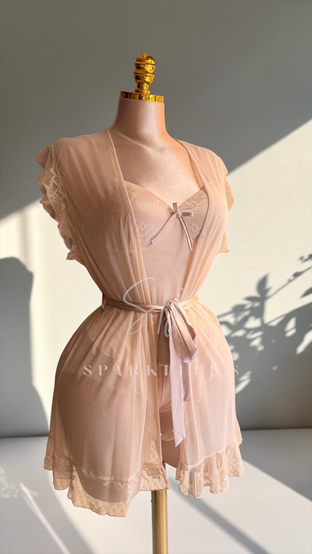 Floral Tulle Robe Set