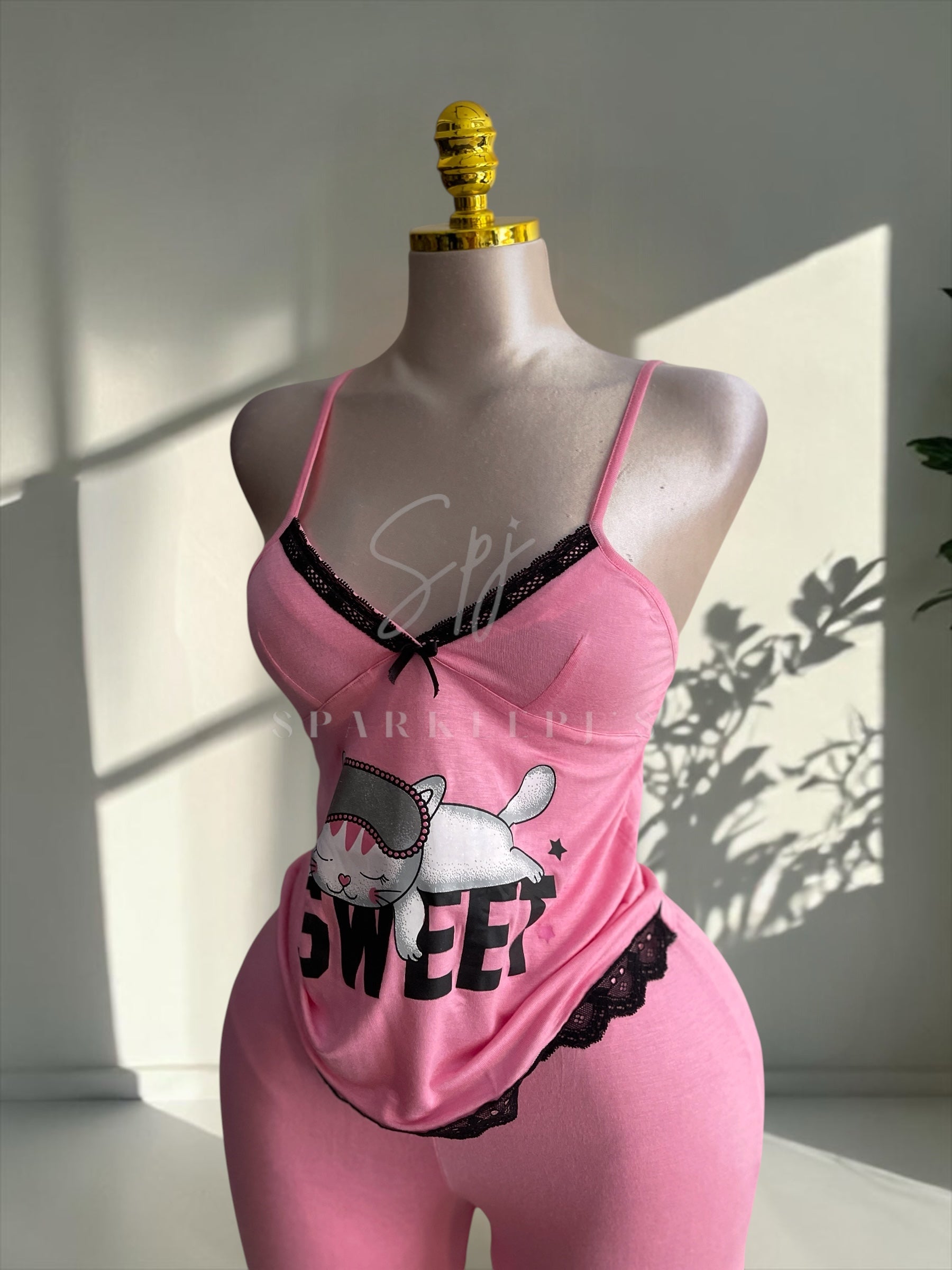 Cute Cat Pantacour Pajama Set