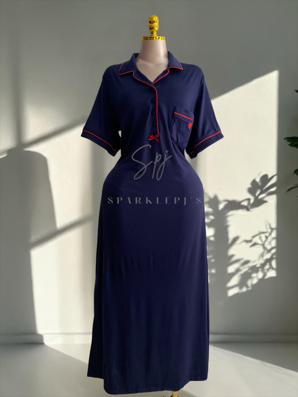 Classic Button Long Nightdress