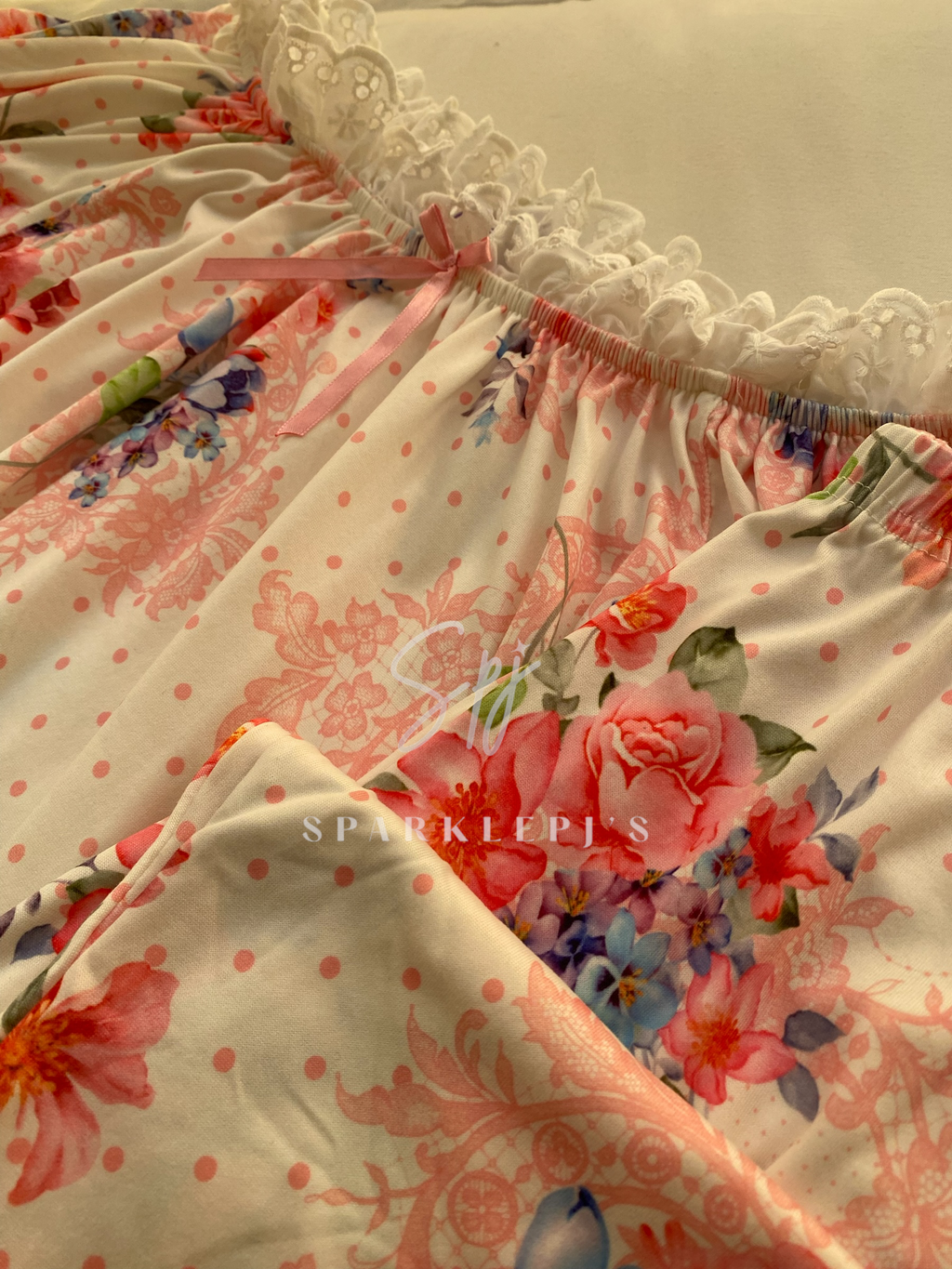 Floral Off-Shoulder Pajama Set