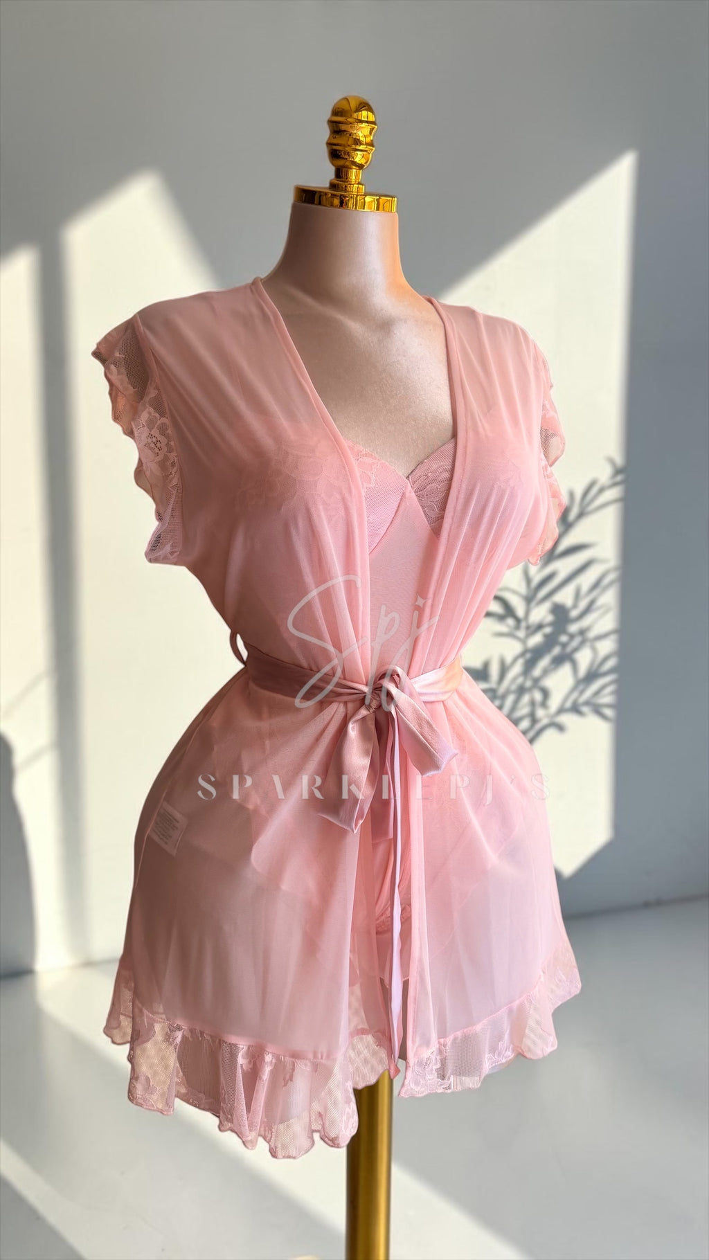 Floral Tulle Robe Set