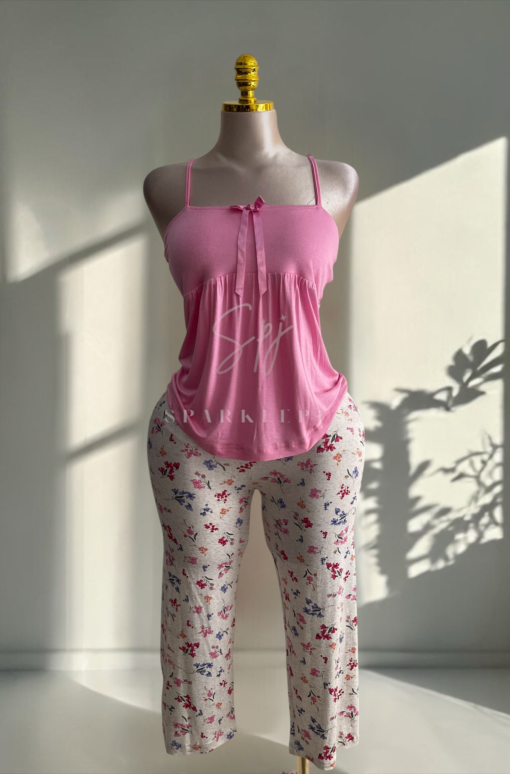 Soft Bow pantacour Pajama Set