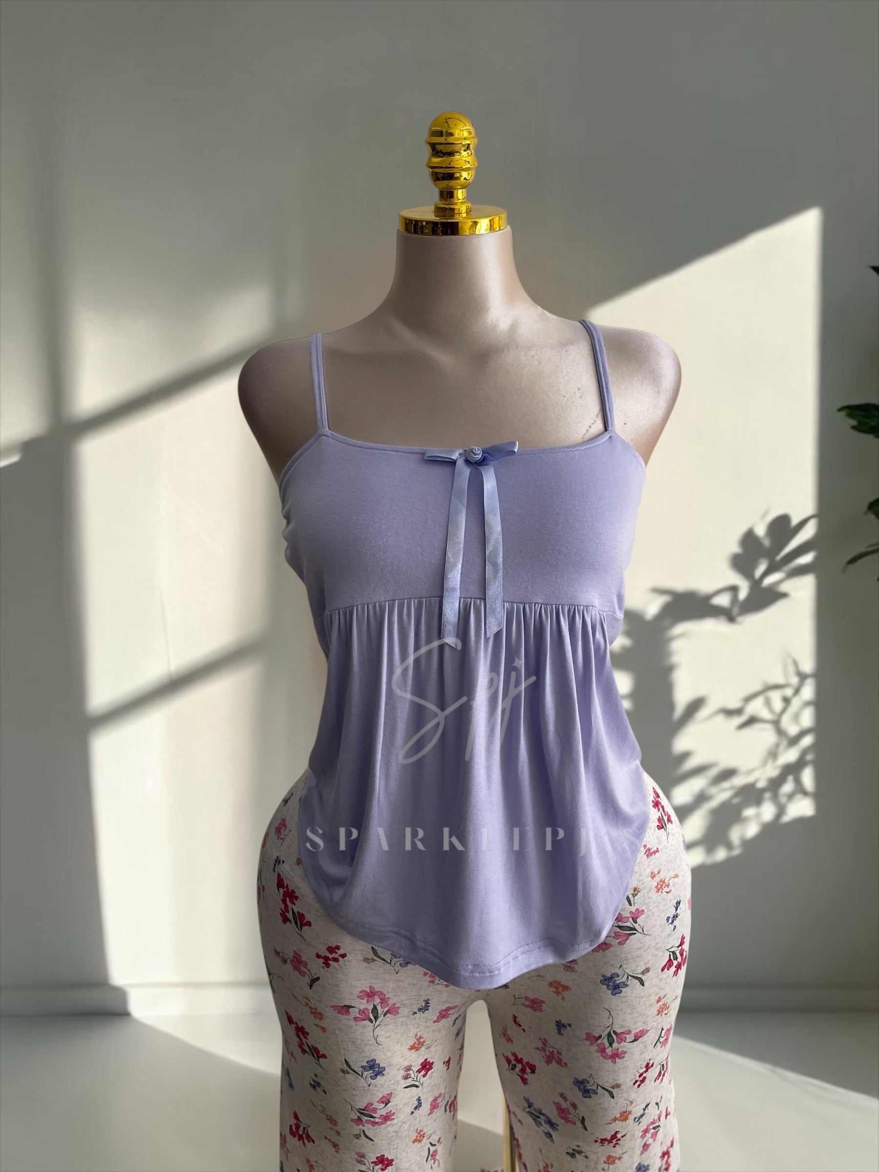 Soft Bow pantacour Pajama Set