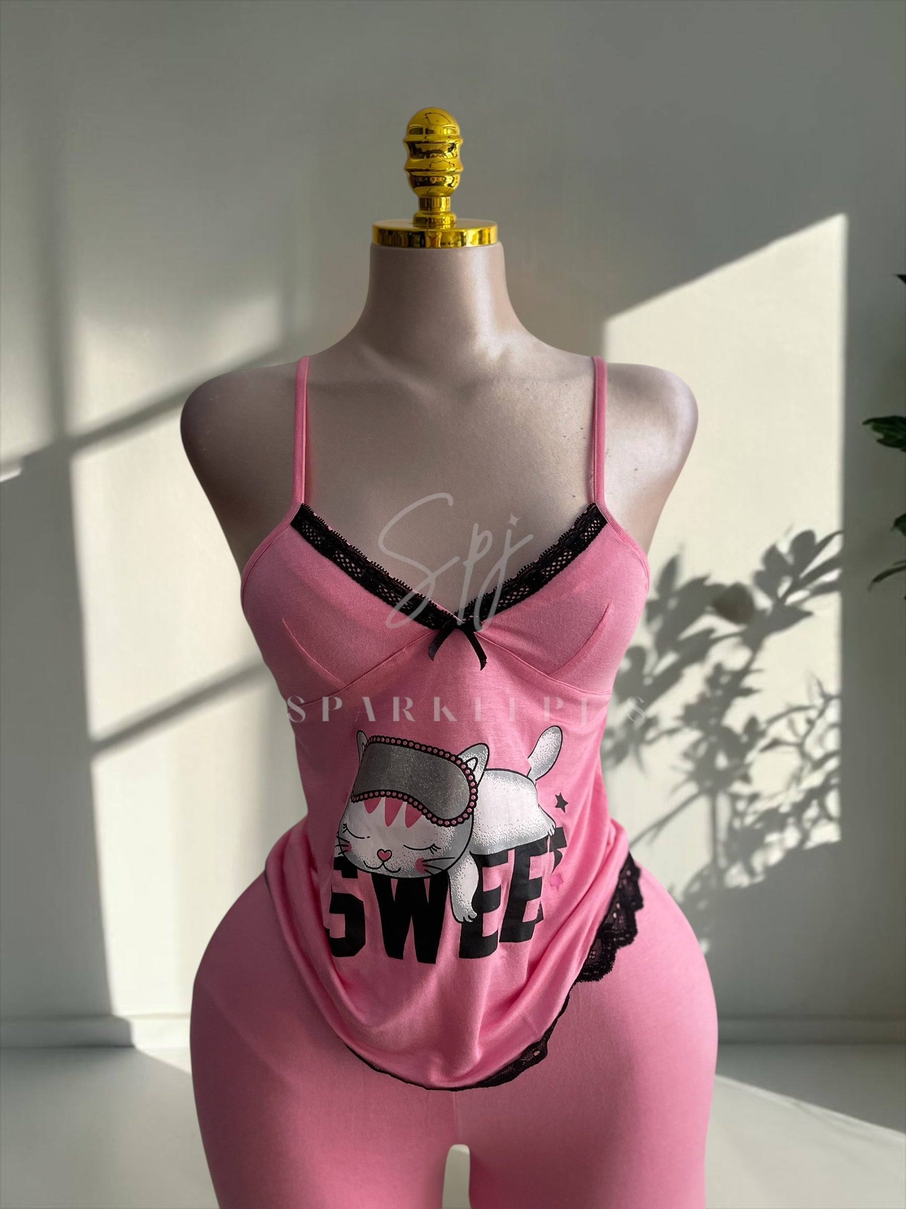 Cute Cat Pantacour Pajama Set