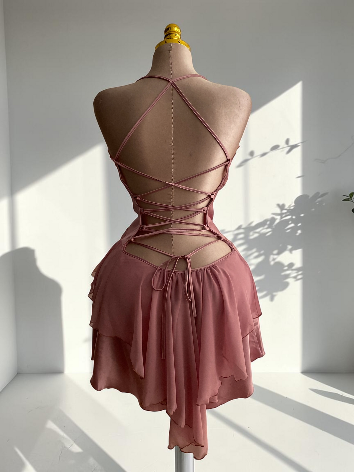 Layal Lace-Up Satin Set