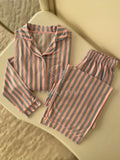 Pink & Grey Stripe Pajama Set (Long-Sleeve)