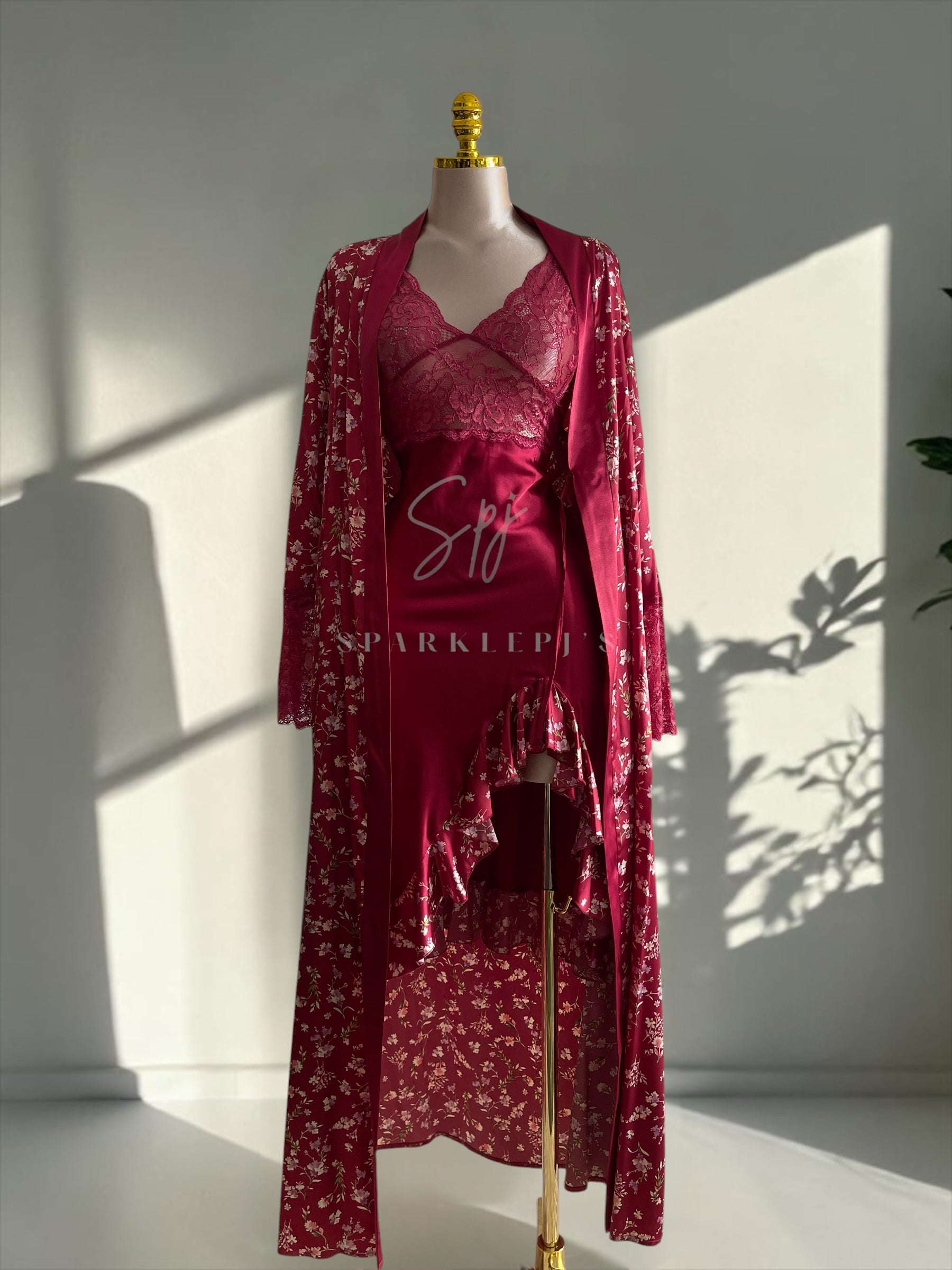 Cherry Blossom Satin Set