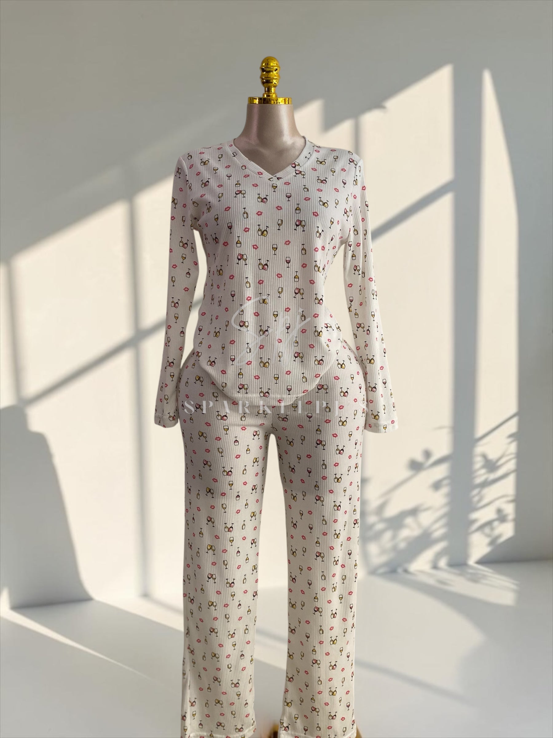 Soft Ribbed Pajama Set