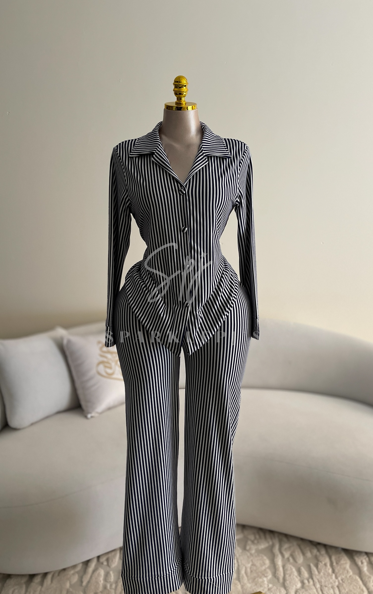 Elegant Stripe Lounge Set