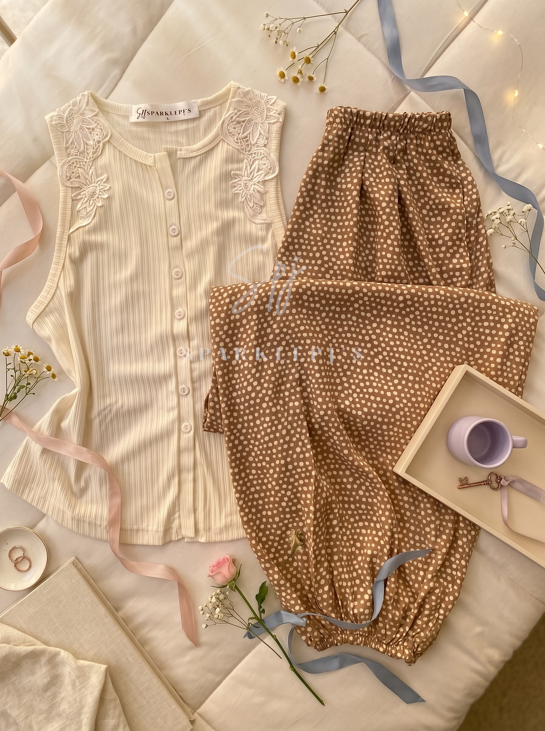 Blossom Dot Jogger Pajama Set