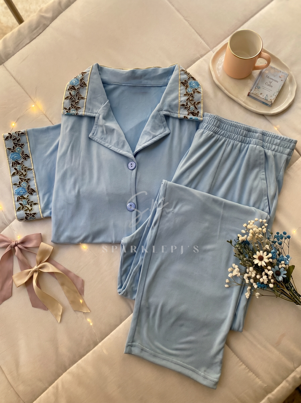 Blossom Trim Pajama Set