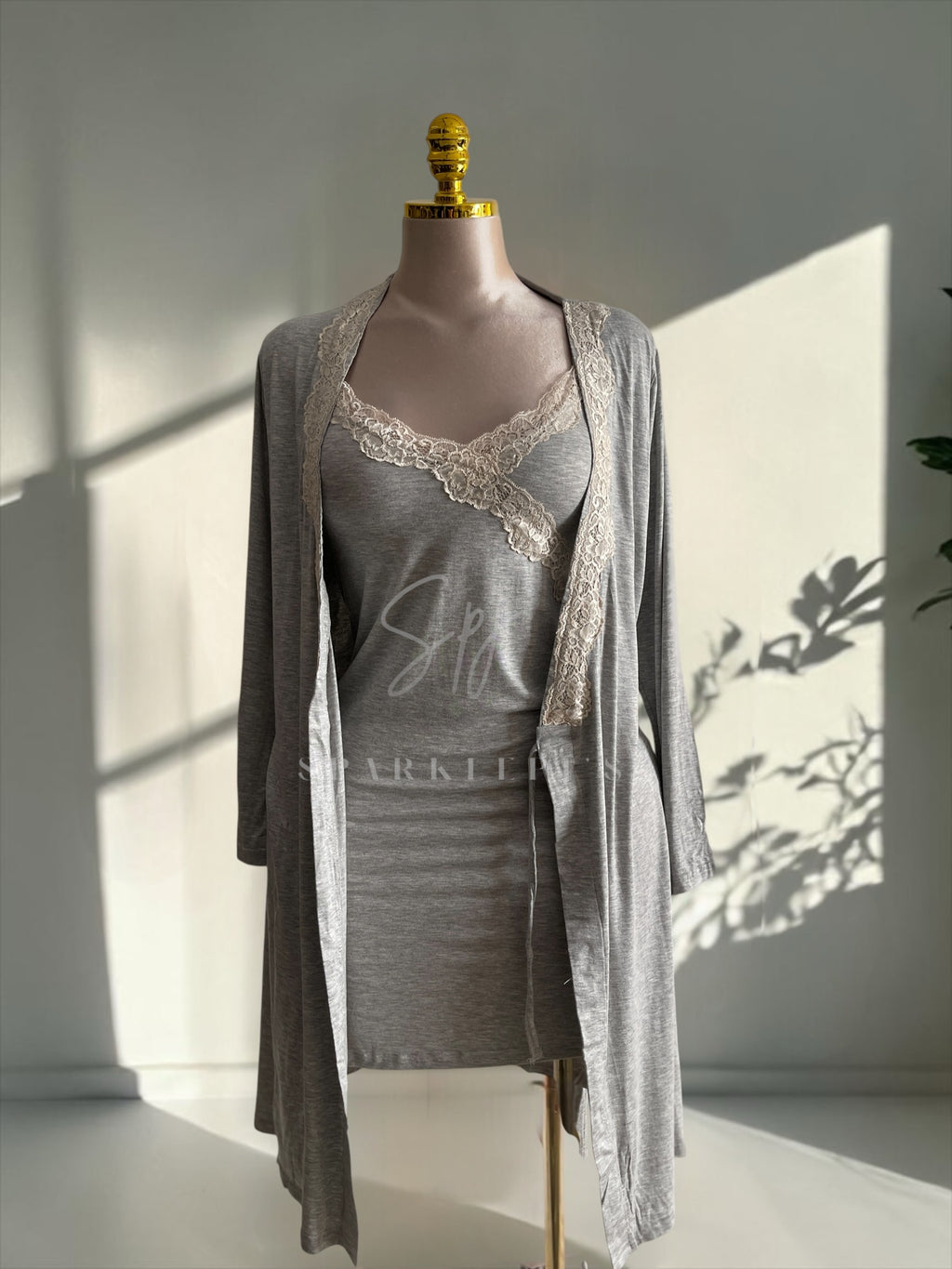 Lace Nightshirt & Robe Set