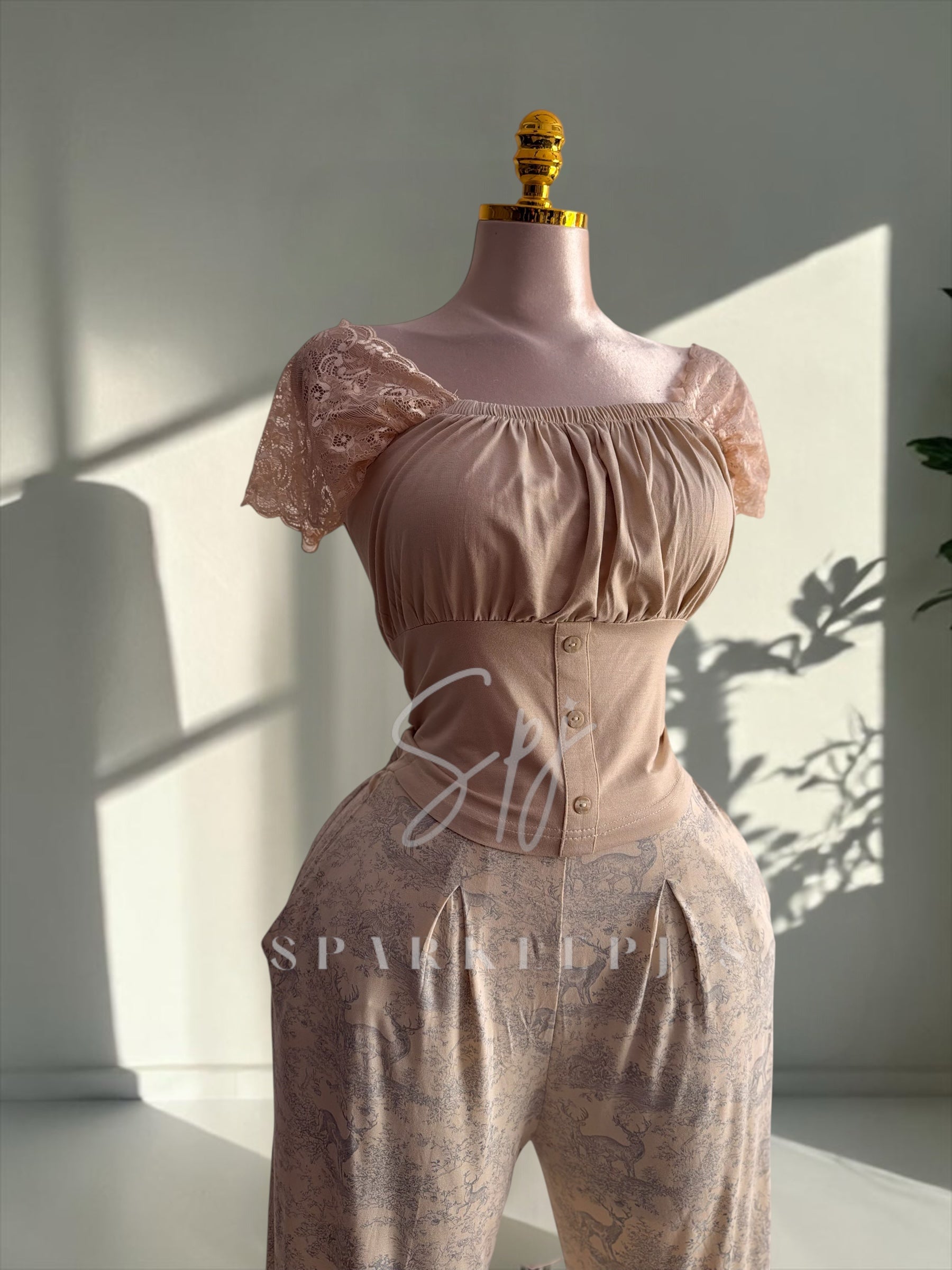 Elegant Lace Pajama Set