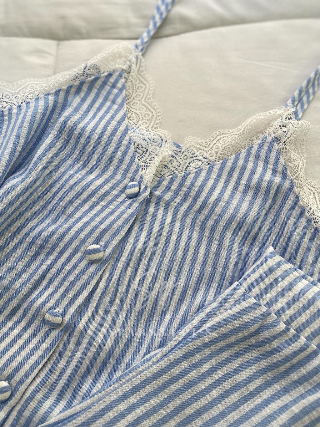 Blue Breeze Stripe Pajama Short Set