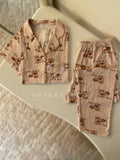 Super Bear Button Pajama Set (Short-Sleeve)