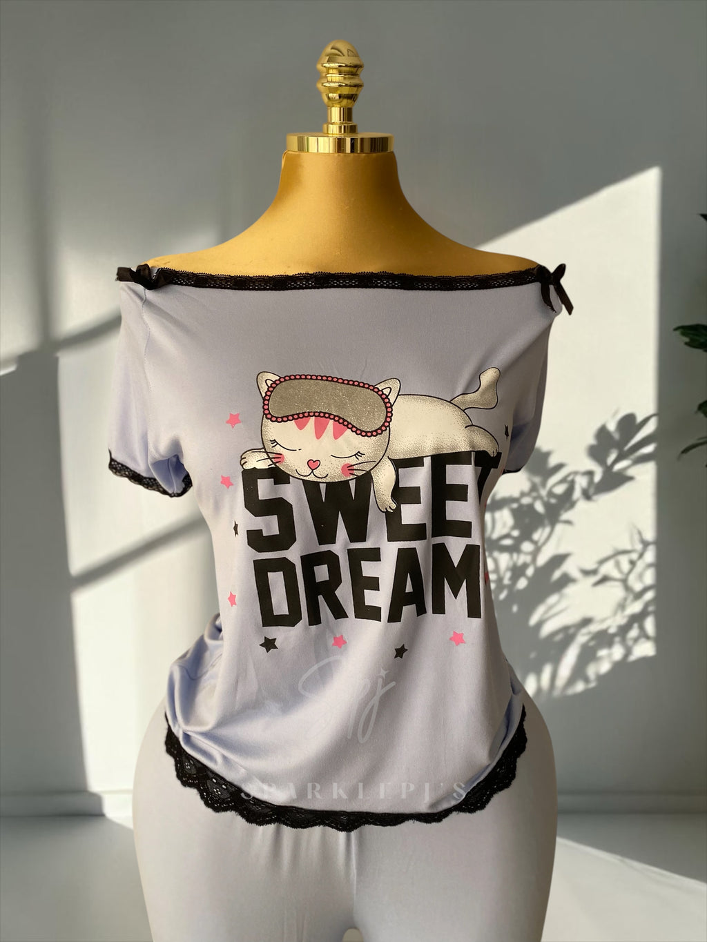 Sweet Dream Pajama Set (Off Shoulder)