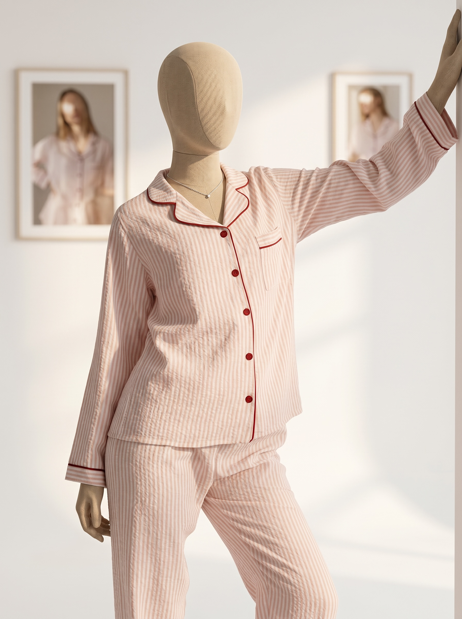 Classic Stripe Button Pajama (Long-Sleeve)