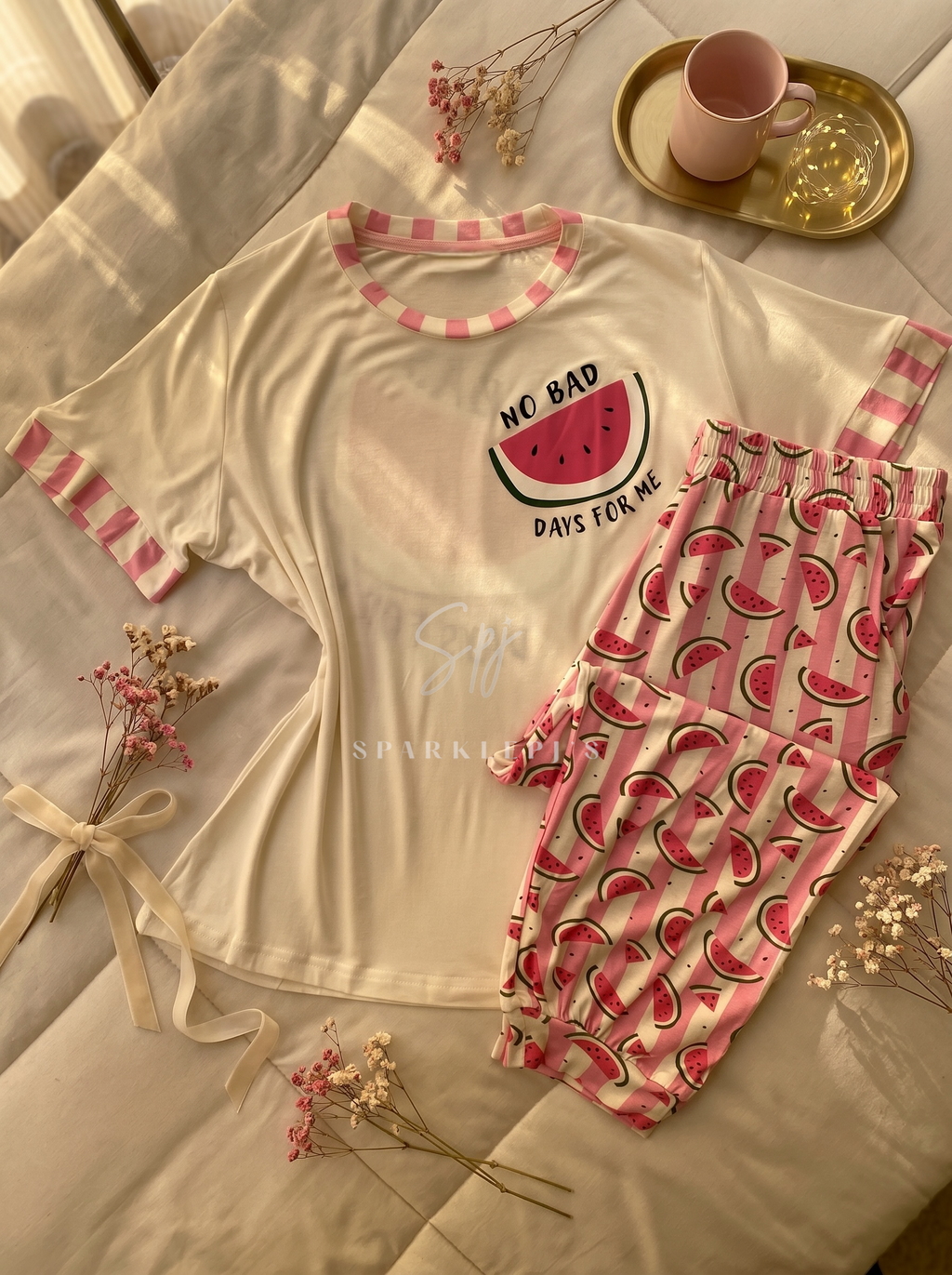 Watermelon Days Pajama Set (Bermoda-Pants)