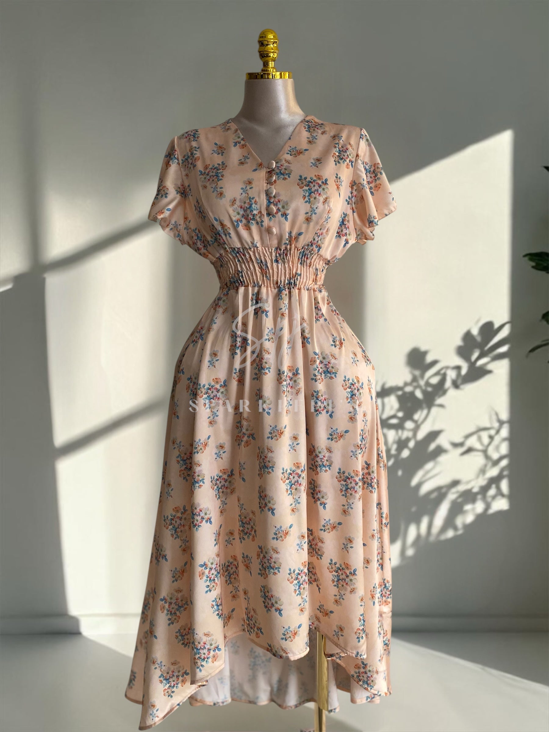 Floral Summer Dress (Satin)