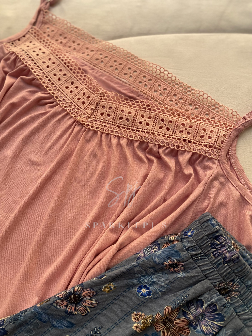 Blush Bloom Off-Shoulder Short Set 17415