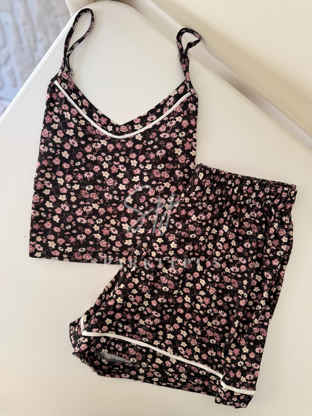 Midnight Flowers Short Set