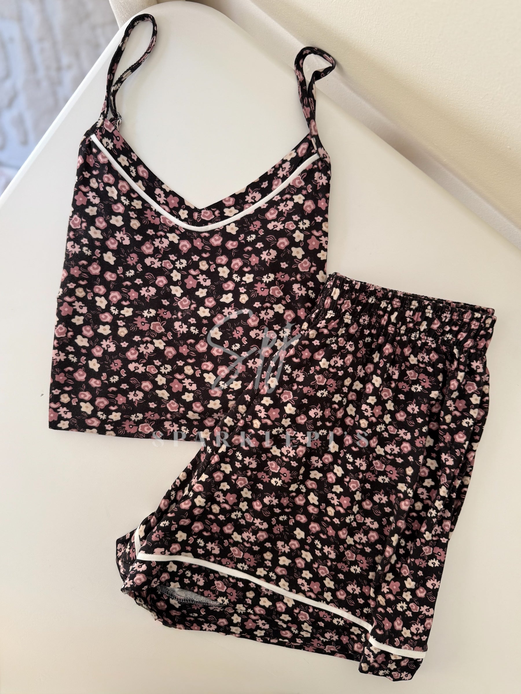Midnight Flowers Short Set