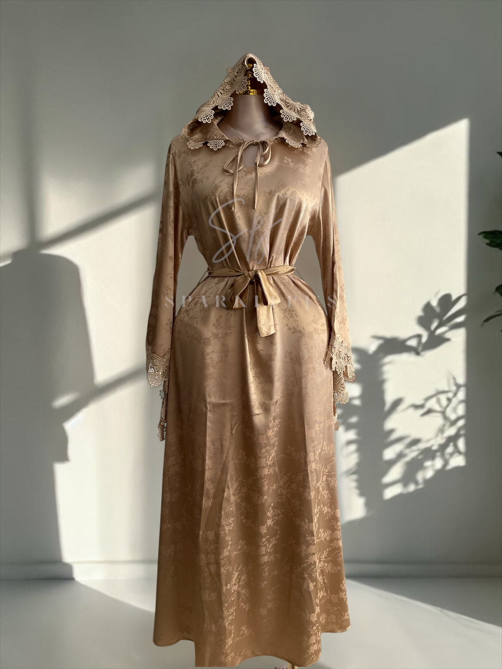 Floral Satin Lounge Abaya