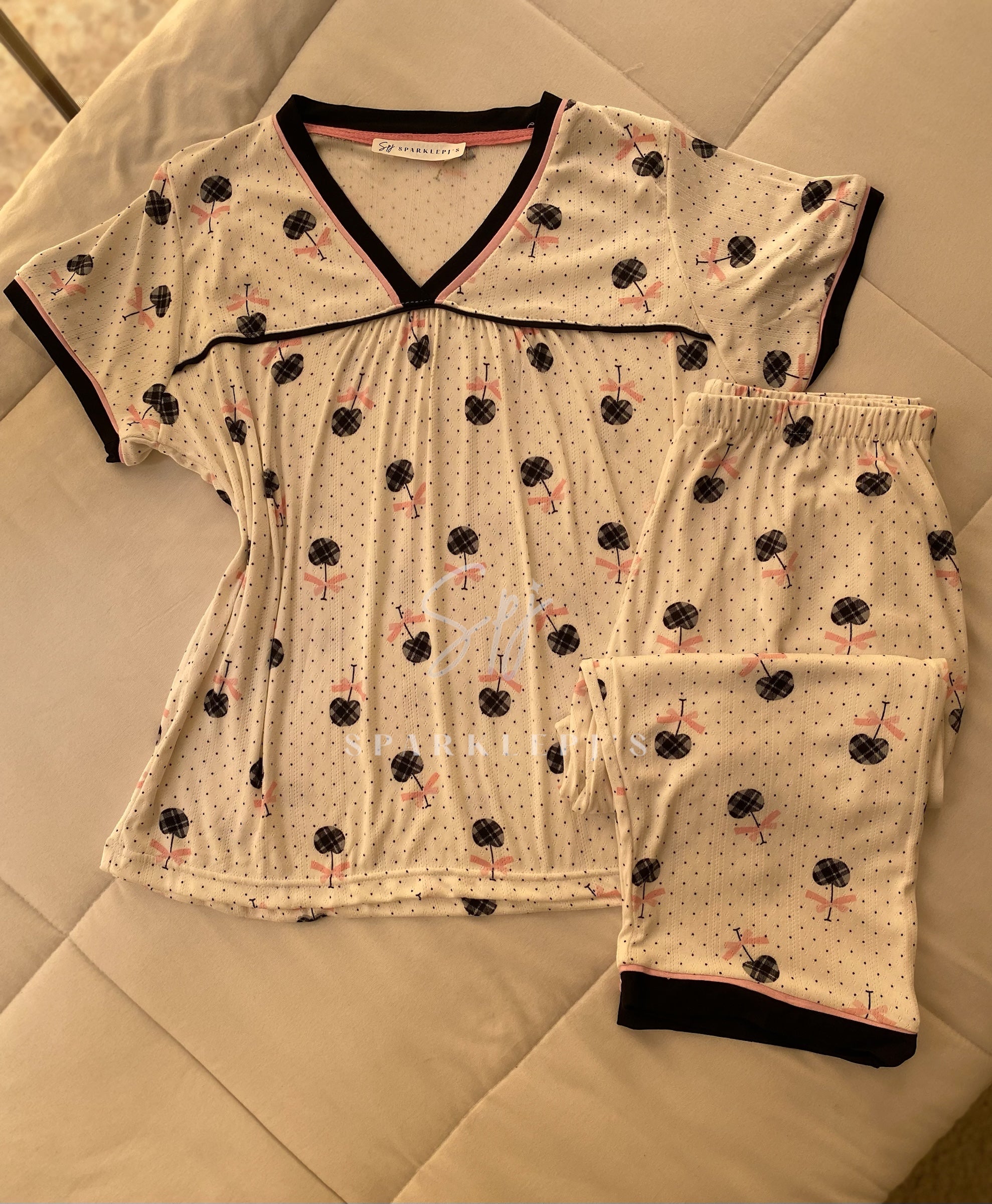Sweet Cherry Dreams Pajama (Bermuda-Pants)