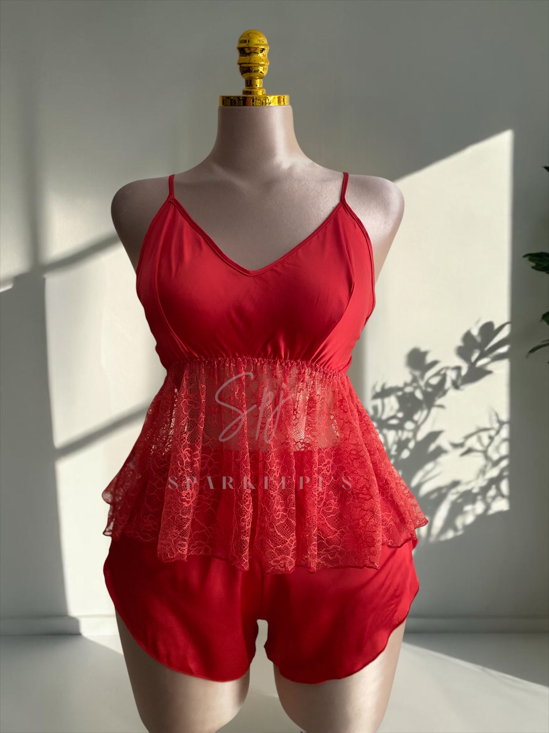 Elegant Lace 4-Piece Satin Set