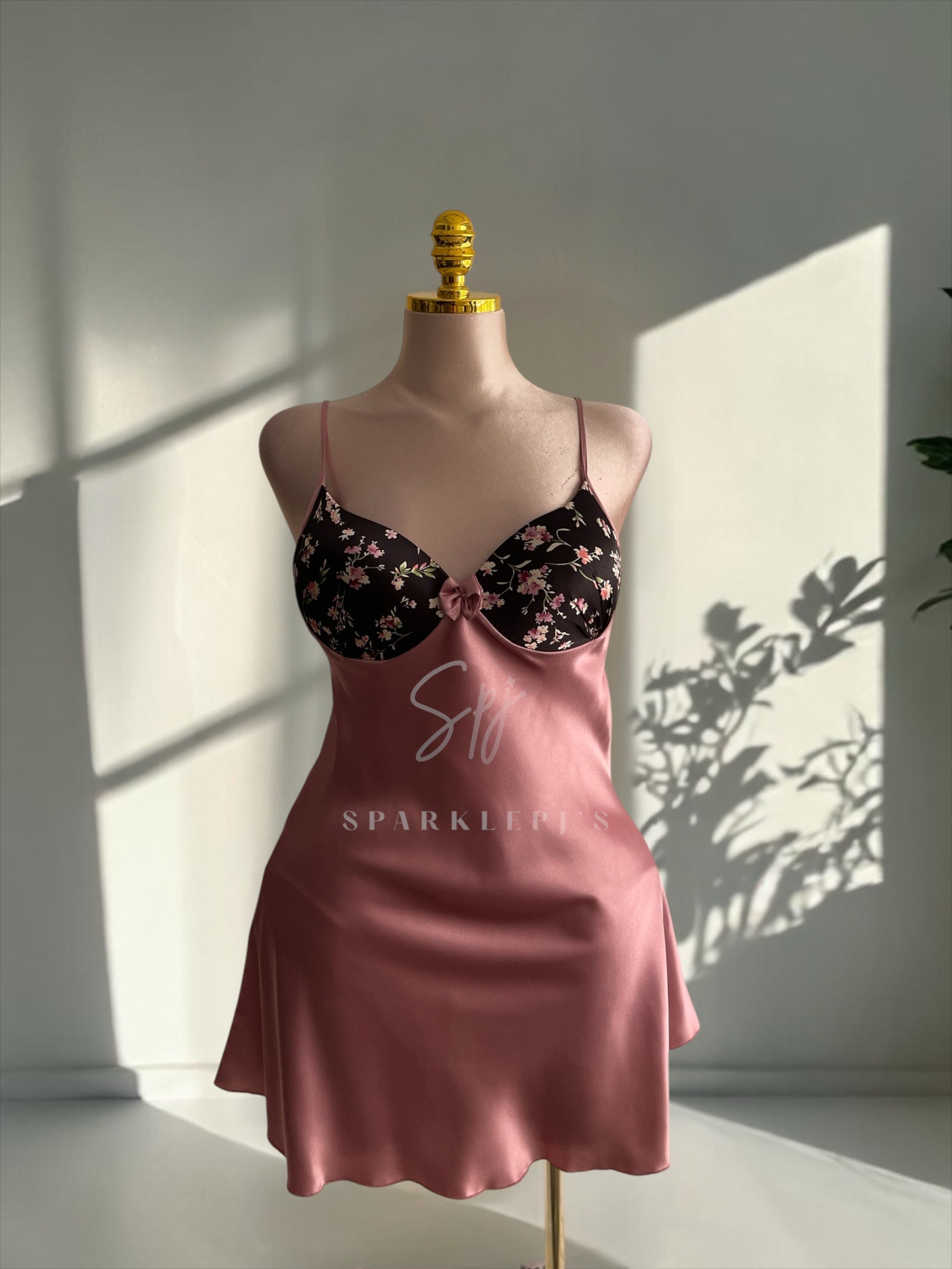Floral Satin Robe Set