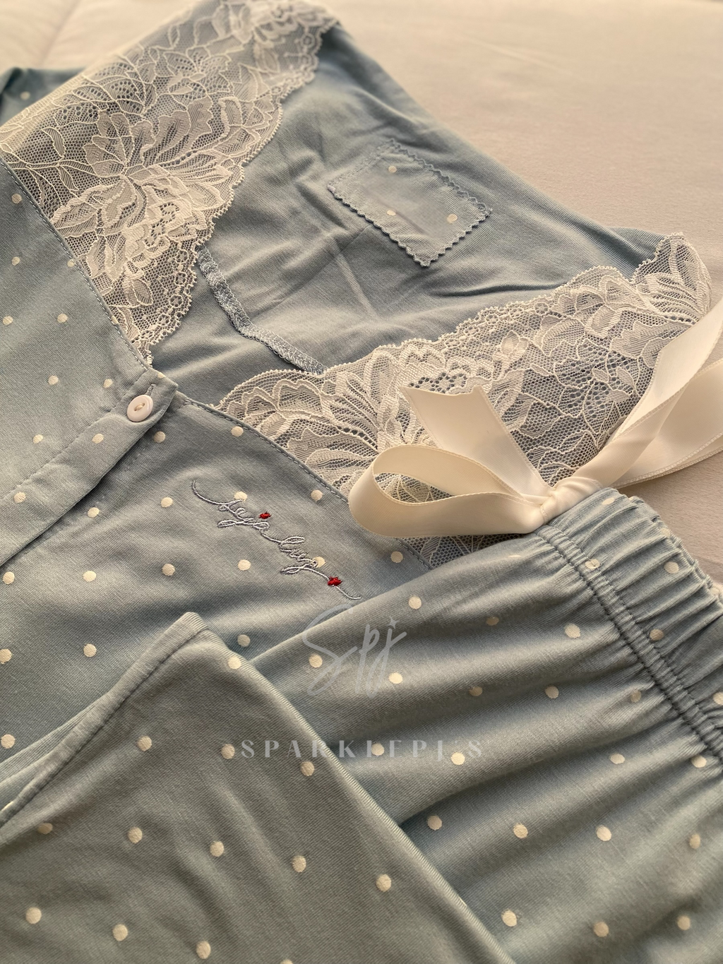 Polka Lace Lounge Set