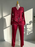 Elegant Satin Lace Pajama Set