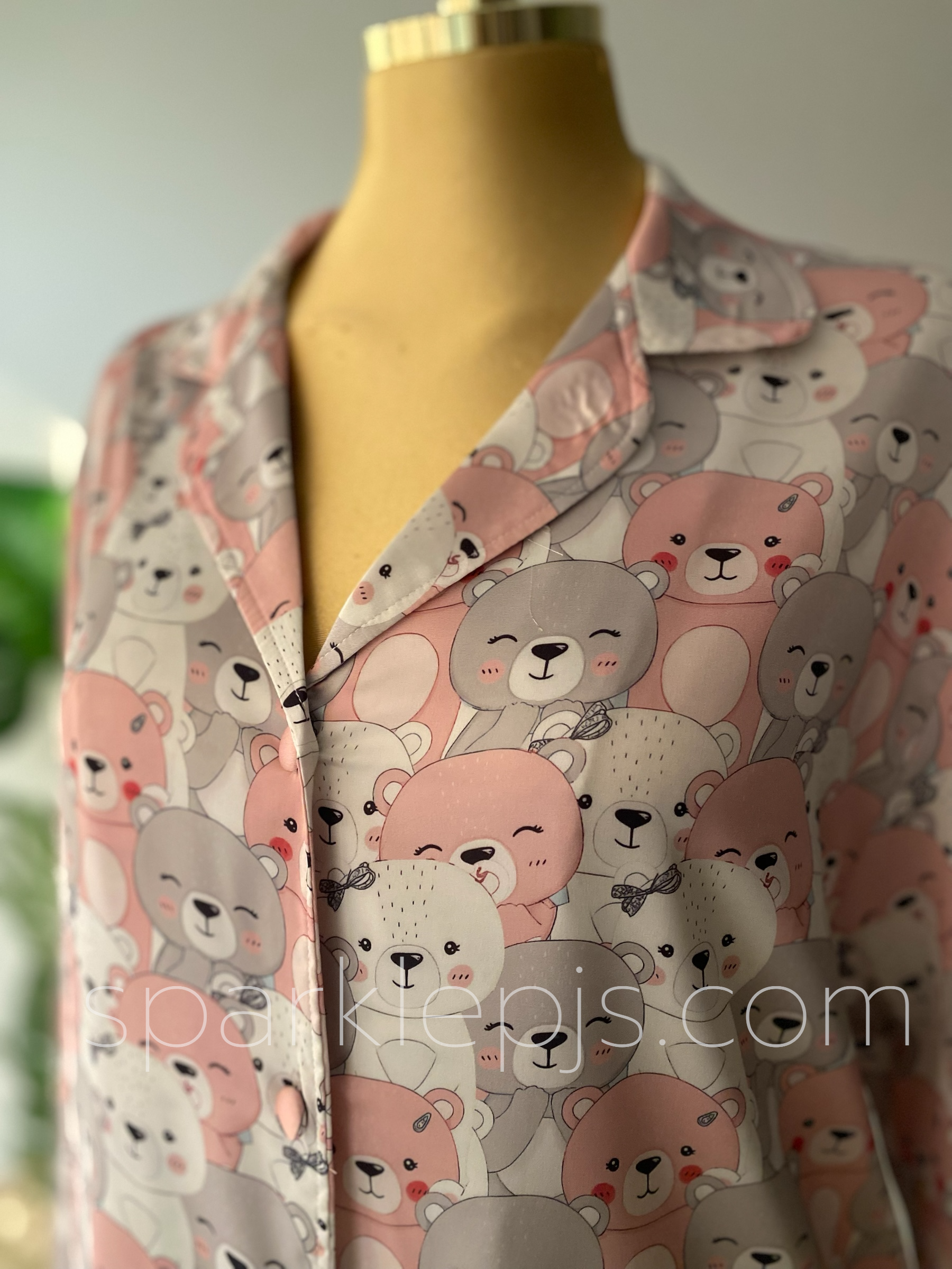 "Blush Bear" Silken Pajamas