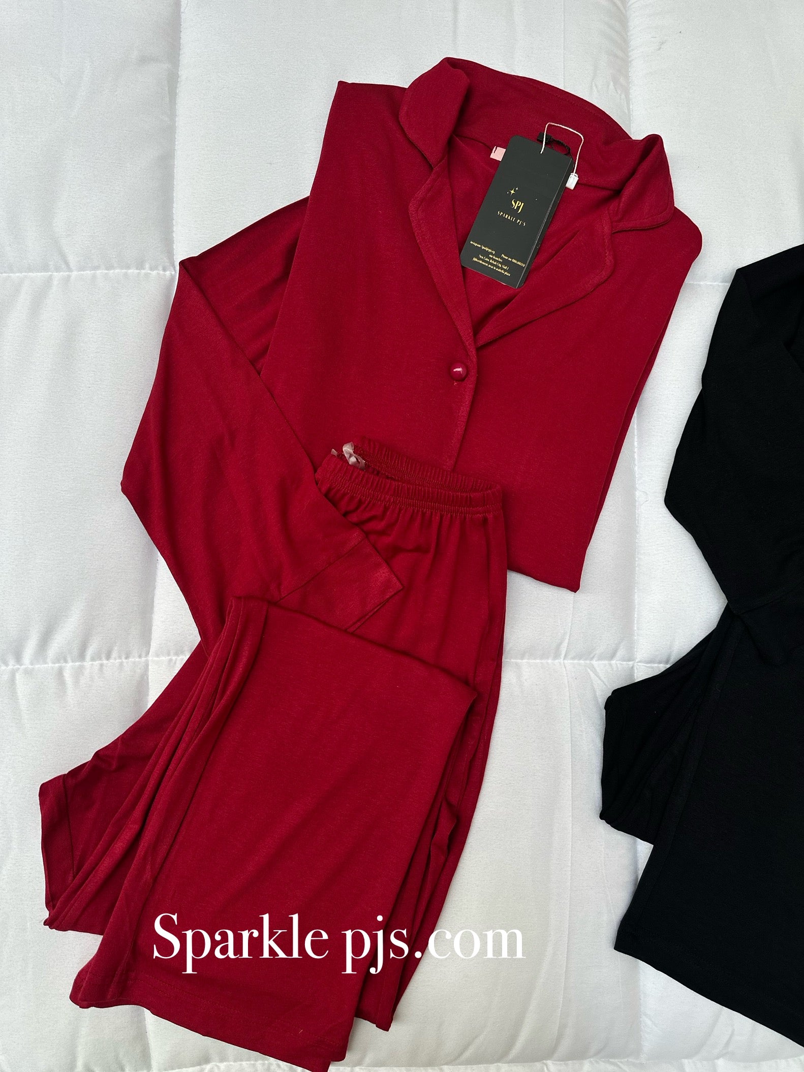 Classic dark red button up pajama