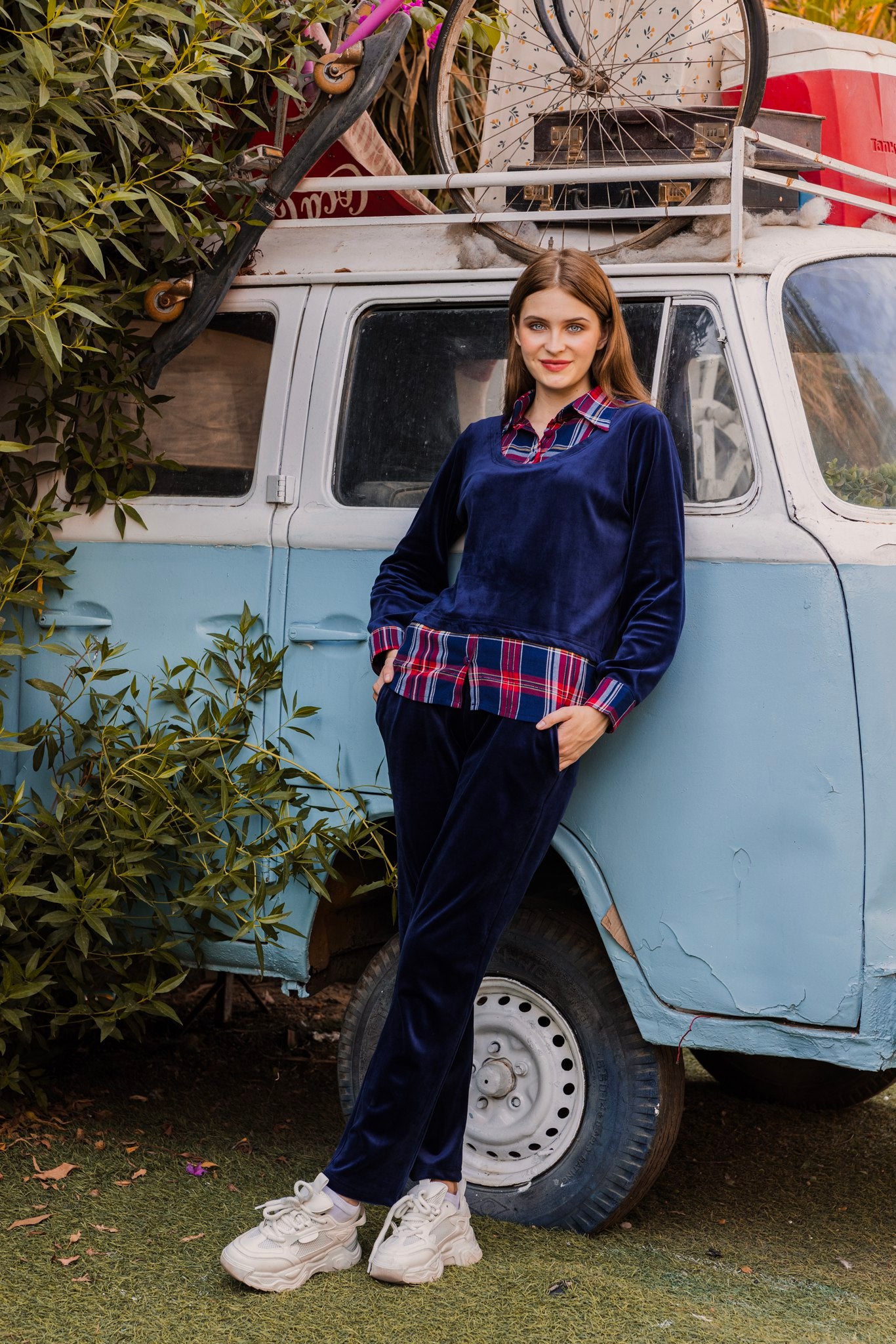 Cozy combo plaid pajama