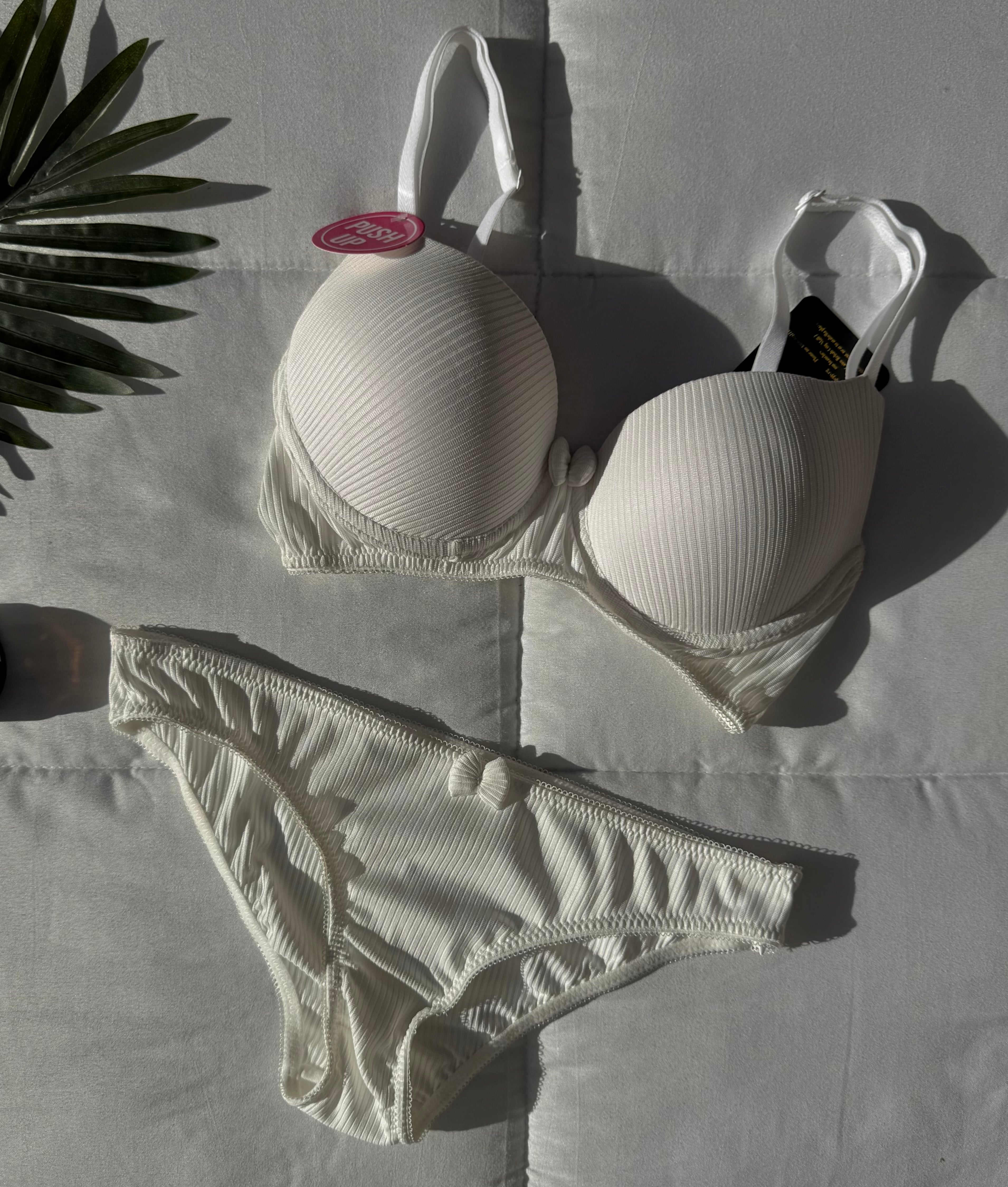 Striped push-up bra