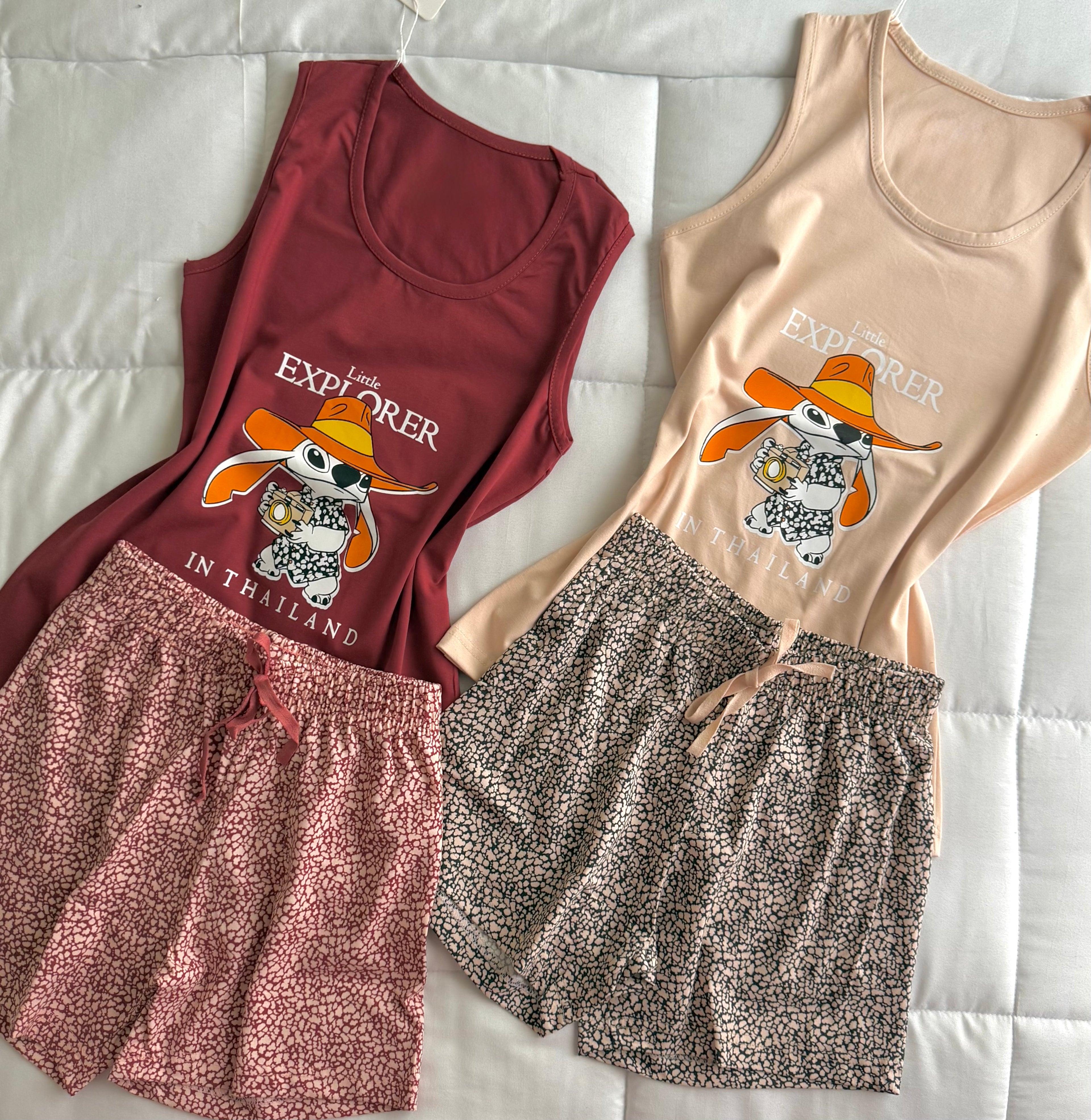 Little explorer stitch shorts