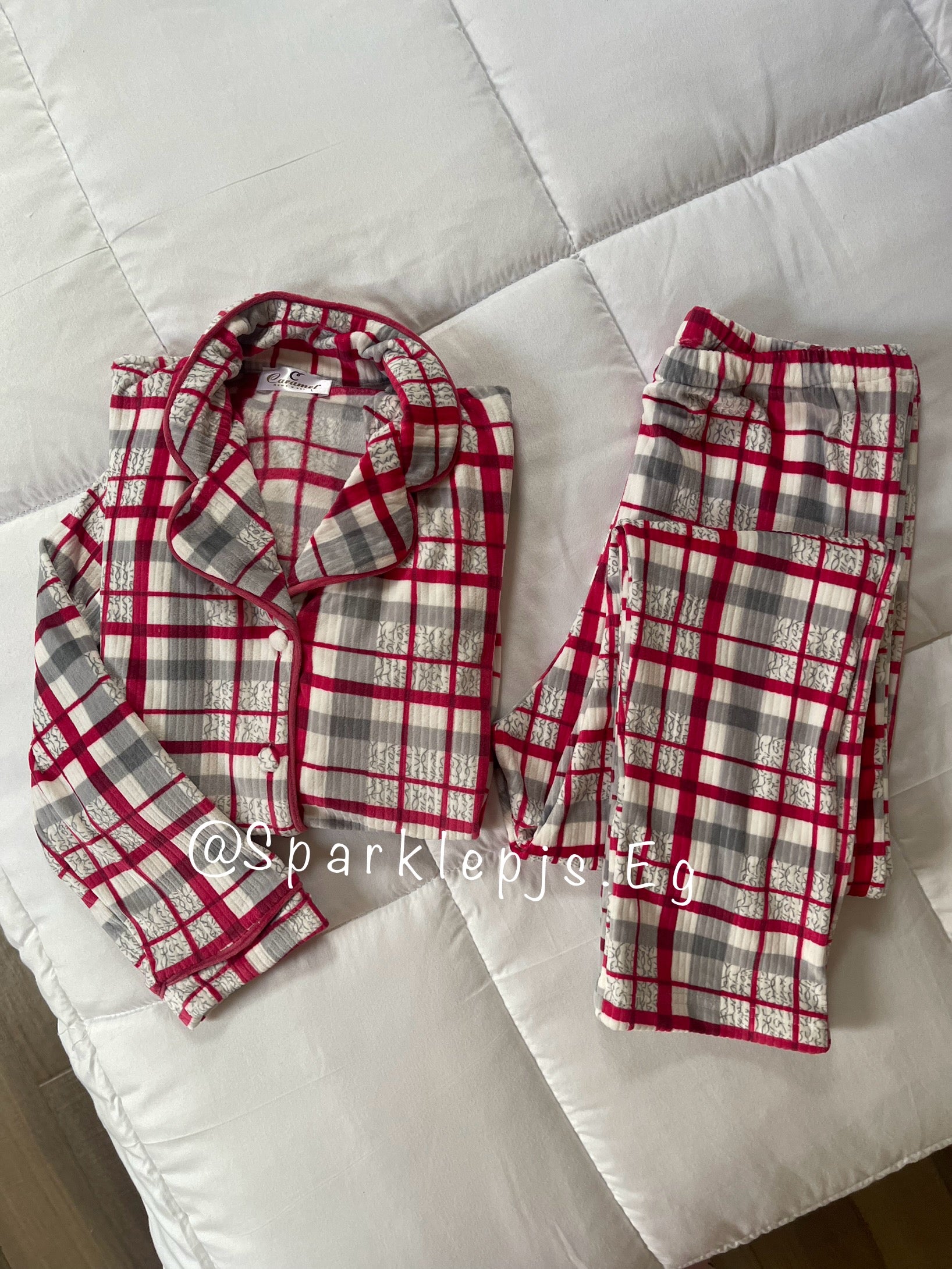 Red n gray plaid pajama