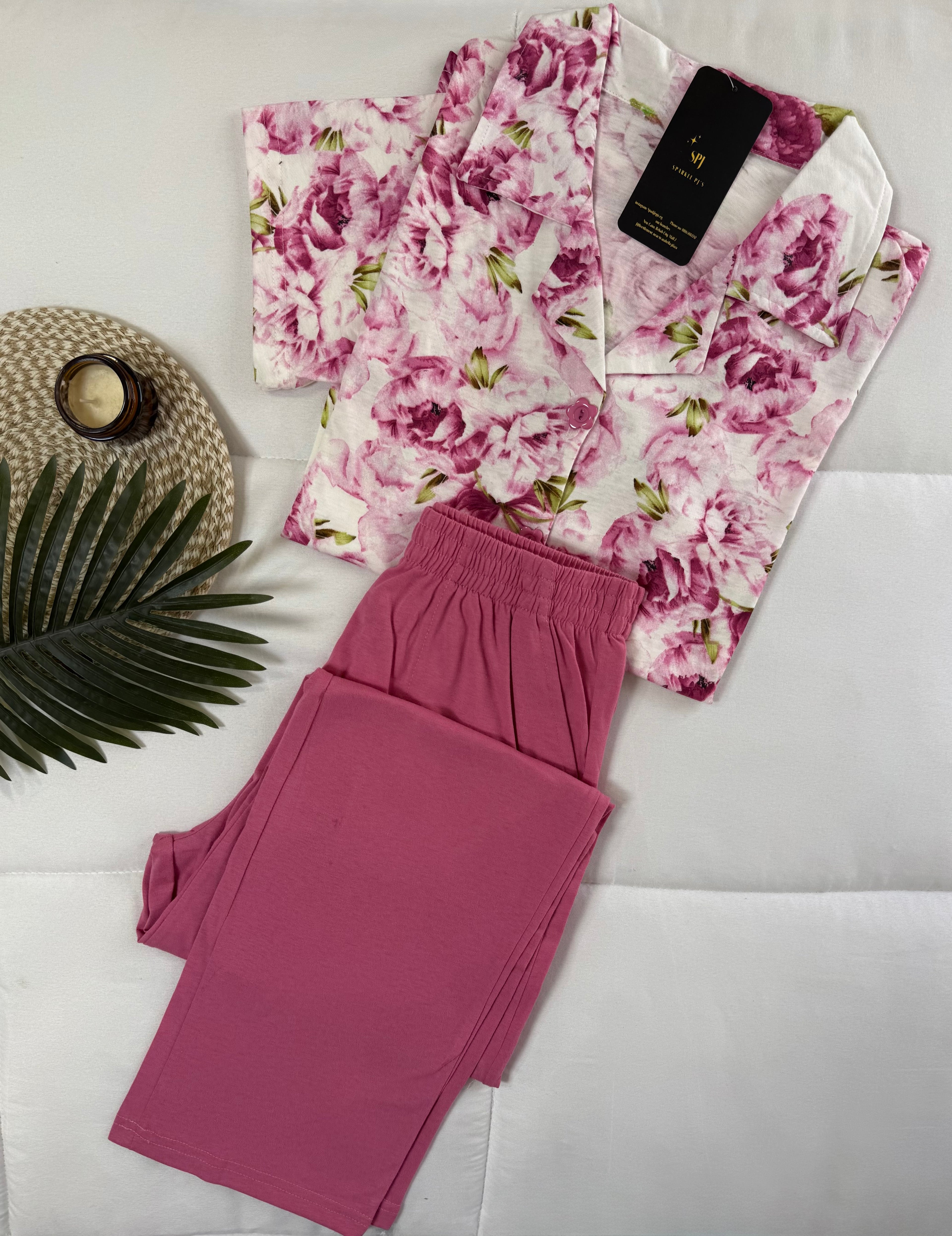 Blush floral pjamas