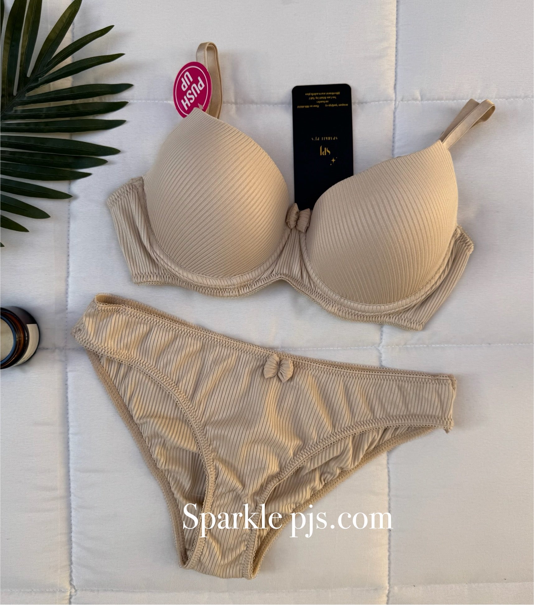 Striped push-up bra