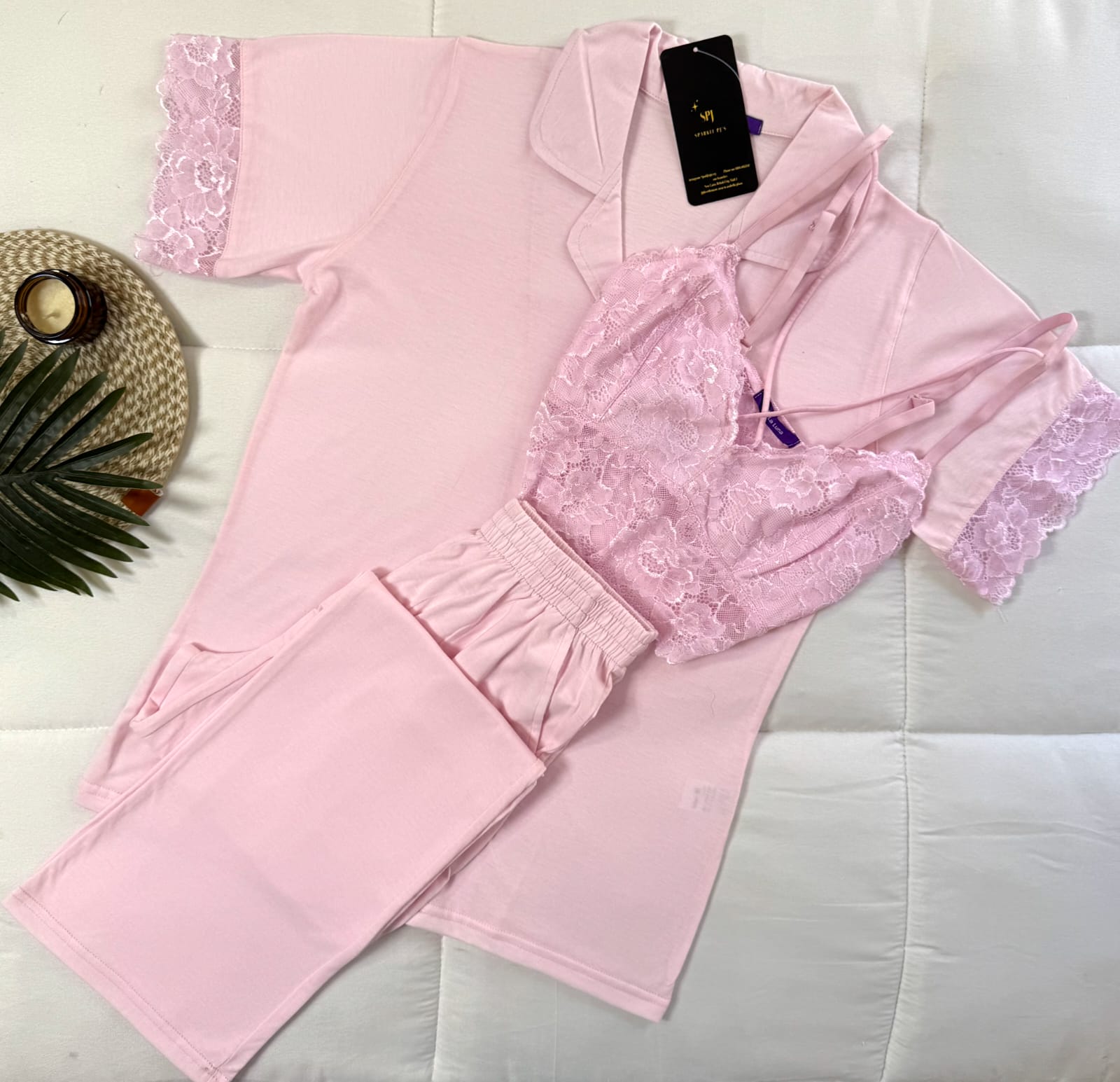 Romantic Lace Lounge 3 Pieces Set