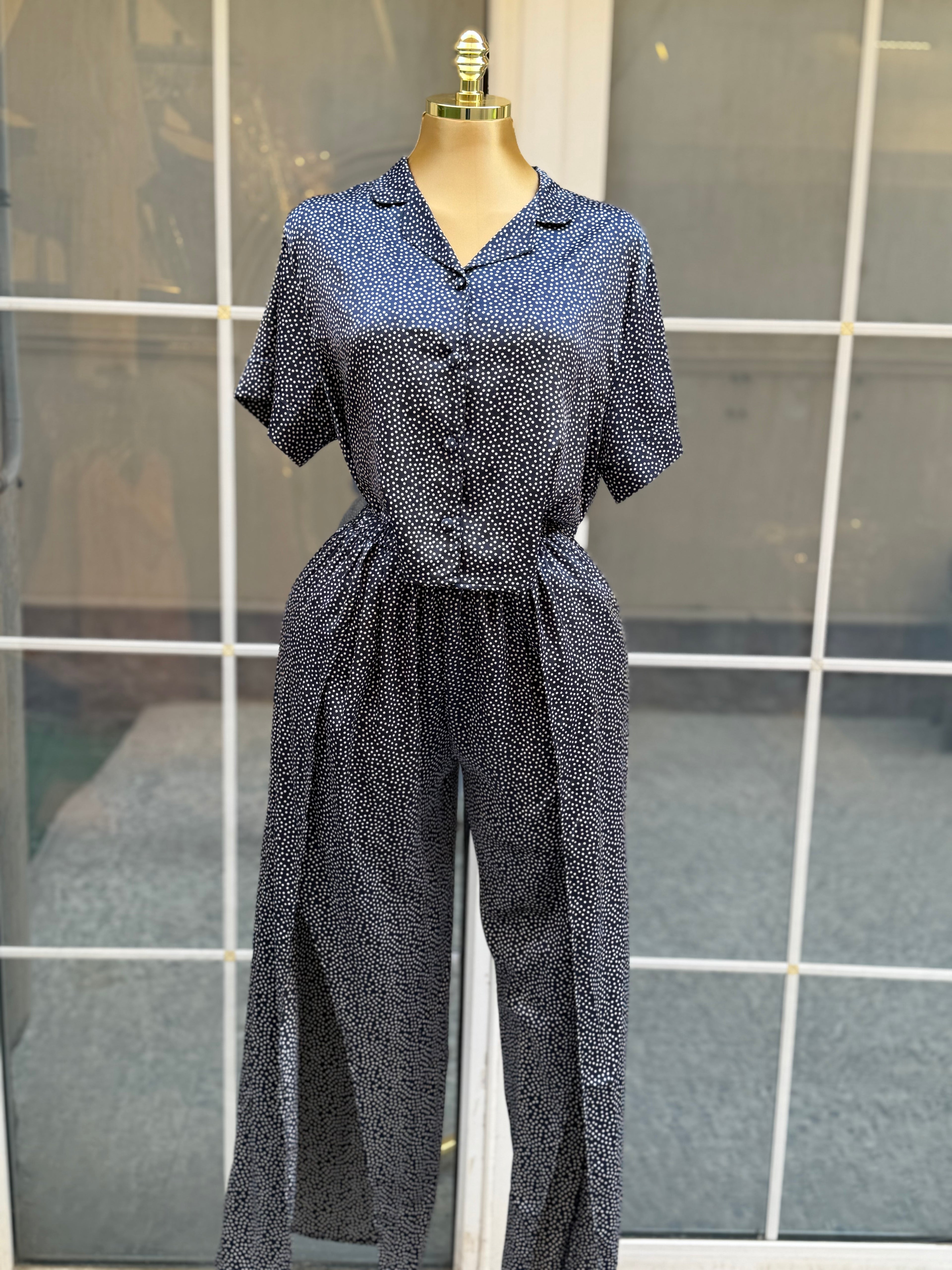 Satin Dots Half-sleeves pyj