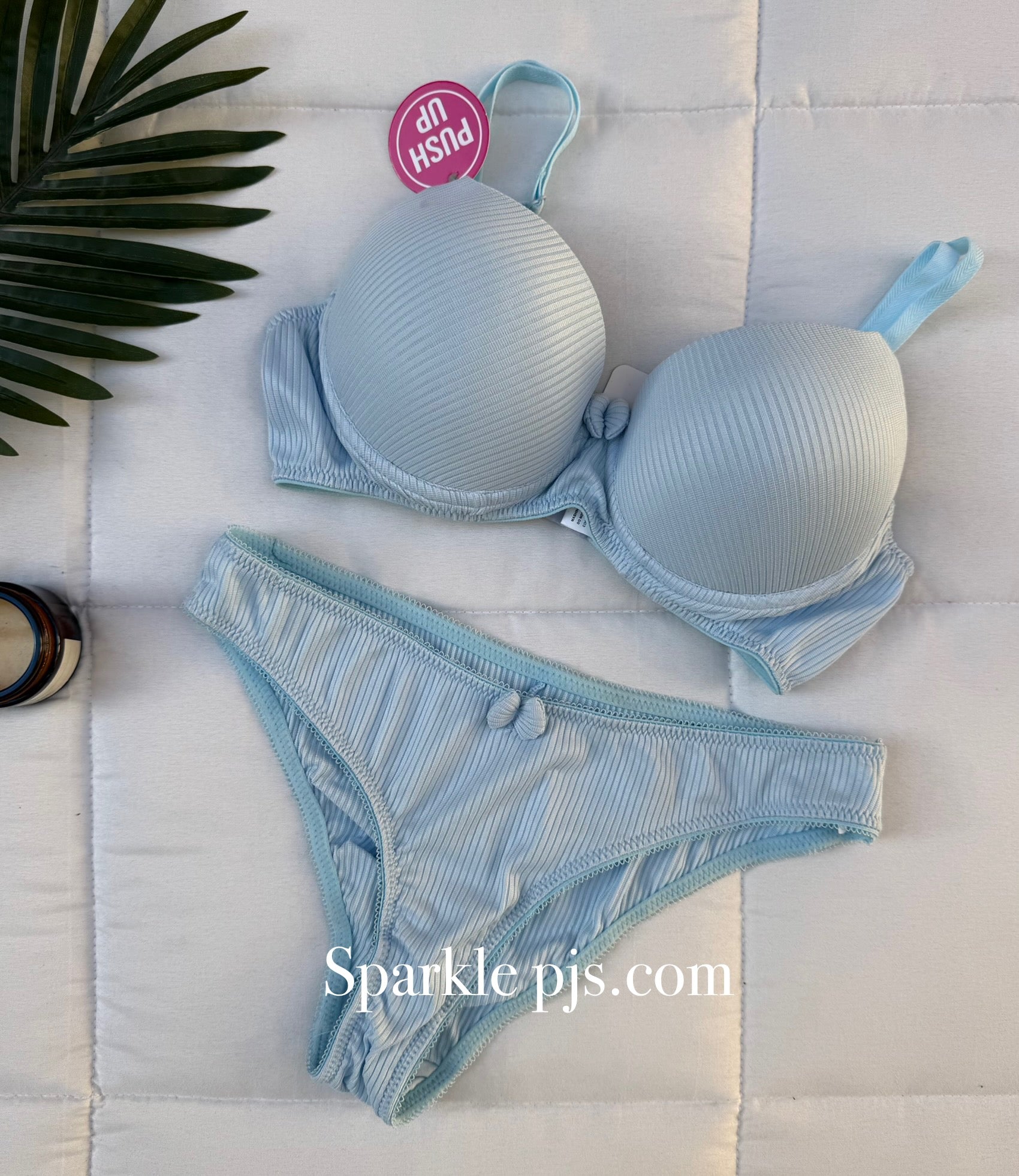 Striped push-up bra