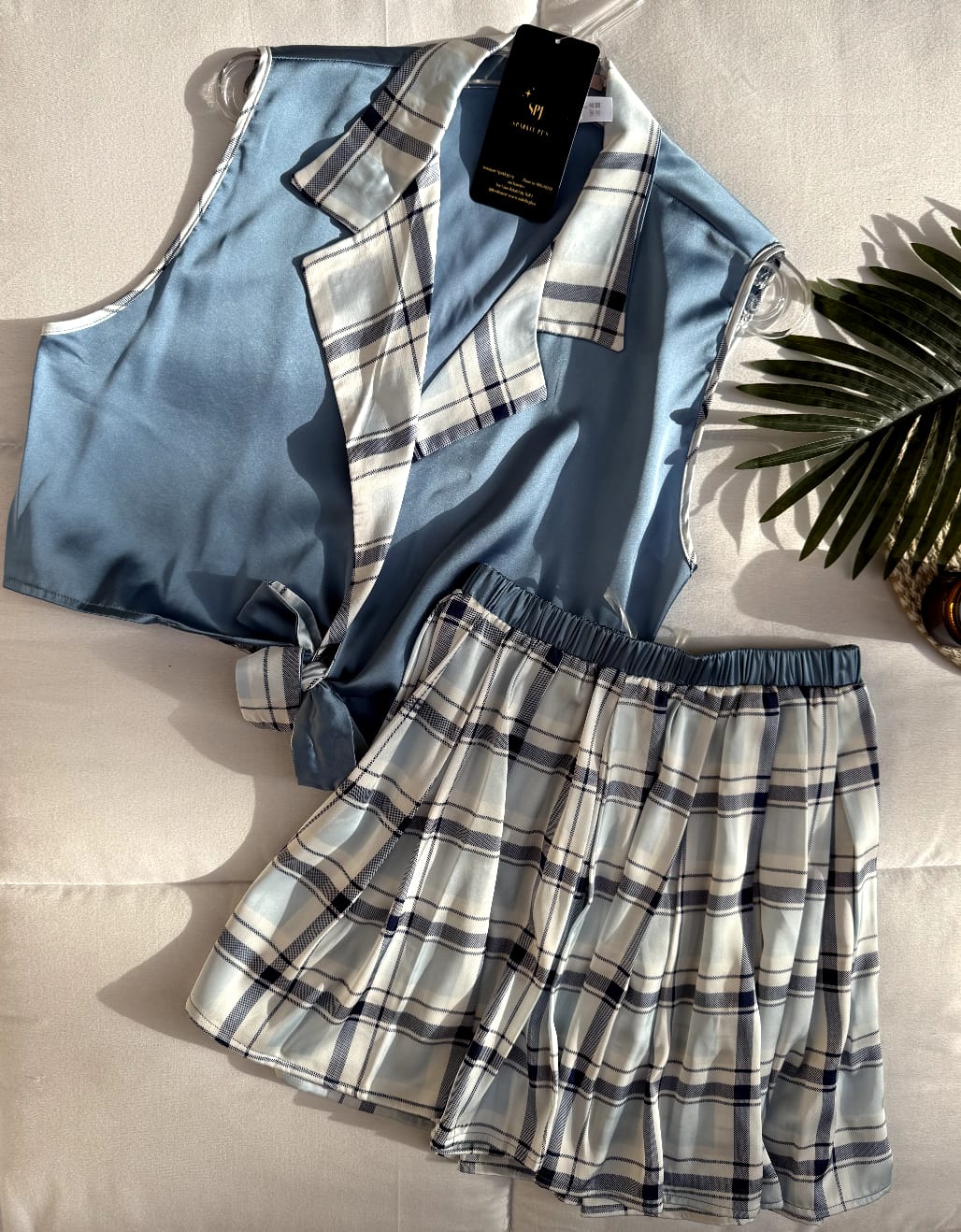 Plaid Charm skirt Set
