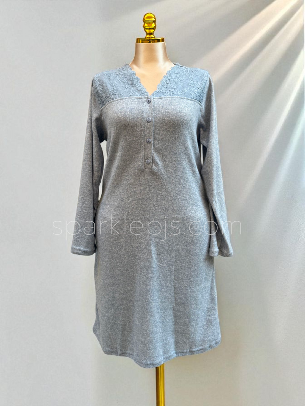 Chenille Collar Robe & Sleep Dress