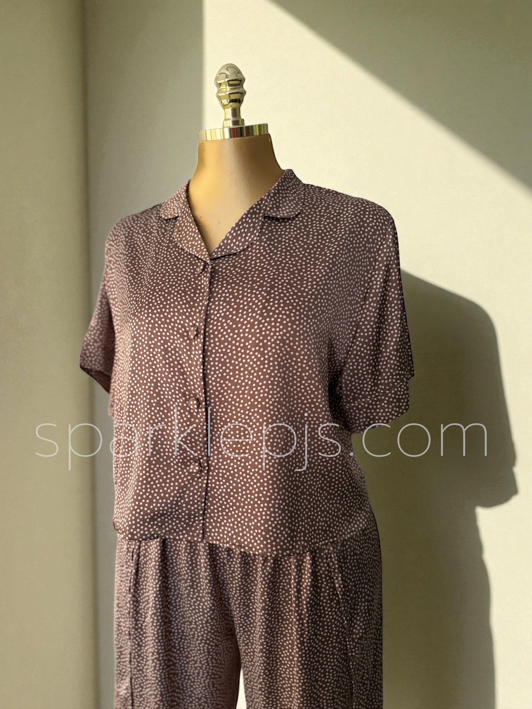 Satin Dots Half-sleeves pyj