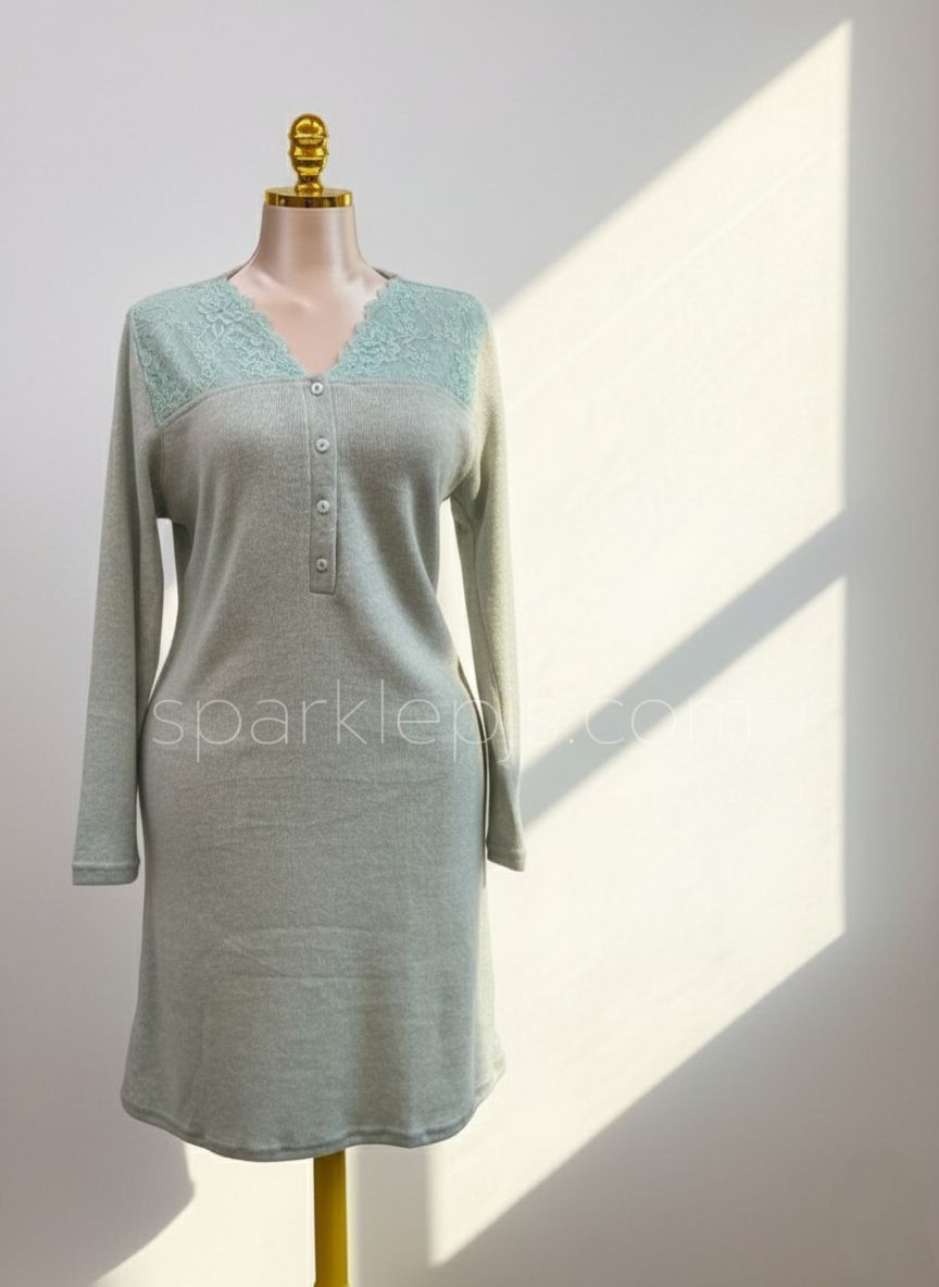 Chenille Collar Robe & Sleep Dress