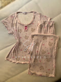 Sweet Teddy Ribbed Pajama Set
